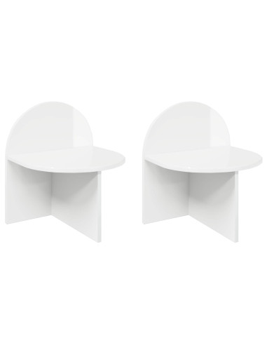 Comodino 2 pcs Bianco Lucido 40 x 35,5 x 45,5 cm