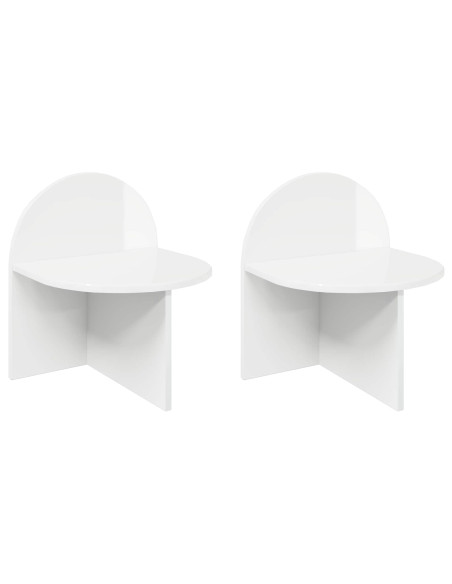 Comodino 2 pcs Bianco Lucido 40 x 35,5 x 45,5 cm