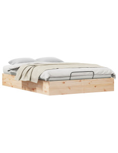 Telaio del Letto Ottomano con Ripostiglio Naturale 140 x 190 cm