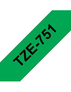 Brother TZE-751 nastro per etichettatrice Nero su verde