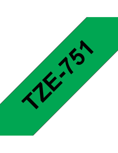 Brother TZE-751 nastro per etichettatrice Nero su verde