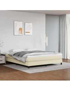 Giroletto a Molle con Materasso Crema 160x200 cm in Similpelle