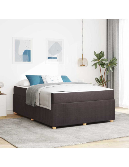 Struttura del letto Marrone Scuro 160 x 200 cm Tessuto