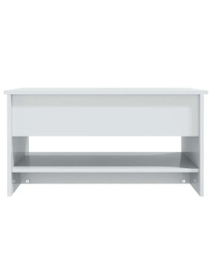 Tavolino da Salotto Bianco Lucido 80x50x40 cm Legno Multistrato