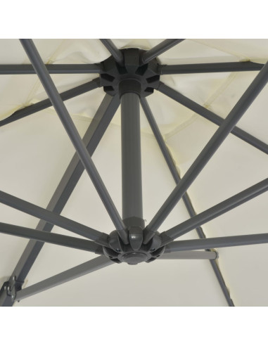 Ombrellone a Sbalzo con Palo in Acciaio 250x250 cm Sabbia