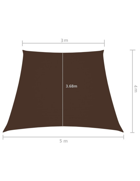 Parasole a Vela in Tela Oxford a Trapezio 3/5x4 m Marrone
