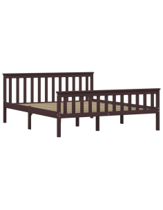 Giroletto senza Materasso Marrone Scuro 160x200 cm Legno Pino
