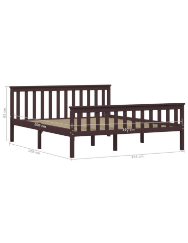 Giroletto senza Materasso Marrone Scuro 160x200 cm Legno Pino
