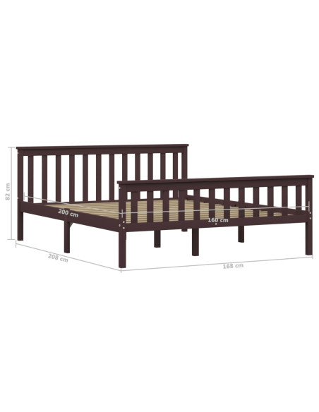 Giroletto senza Materasso Marrone Scuro 160x200 cm Legno Pino
