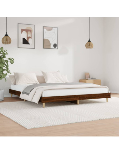 Giroletto senza Materasso Rovere Marrone 160x200 cm Truciolato
