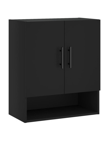 Armadietto a Muro Nero 60x31x70 cm in Legno Multistrato