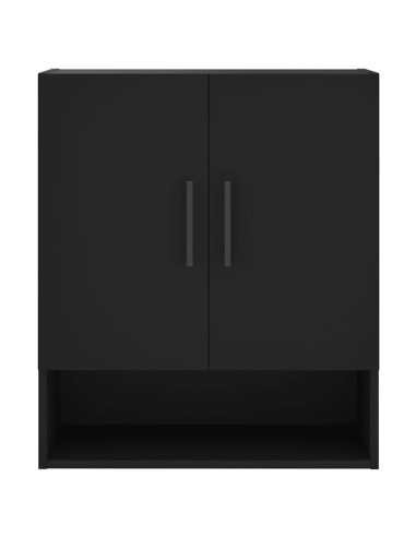 Armadietto a Muro Nero 60x31x70 cm in Legno Multistrato