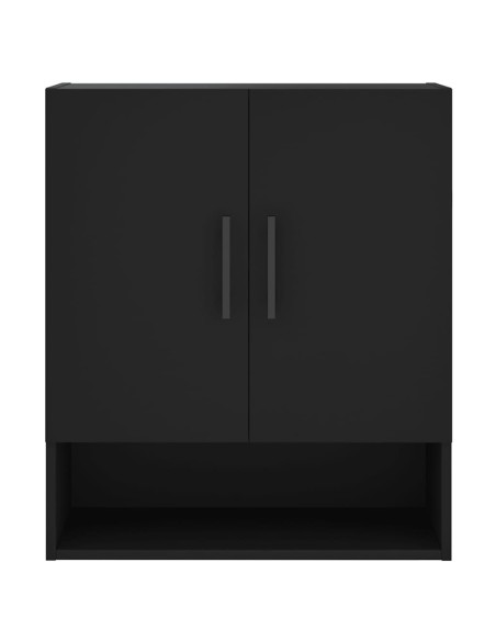 Armadietto a Muro Nero 60x31x70 cm in Legno Multistrato