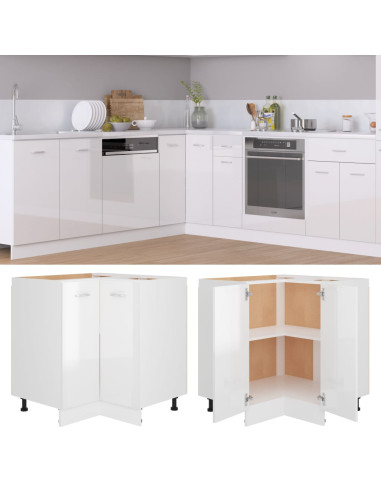 Mobile Angolare “Lyon” Bianco Lucido 75,5x75,5x81,5 cm