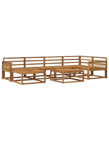 Set di divani da esterno 7 pcs Naturale