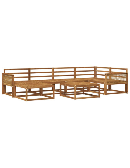 Set di divani da esterno 7 pcs Naturale