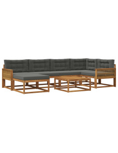 Set di divani da esterno con cuscino 7 pcs Naturale e Antracite