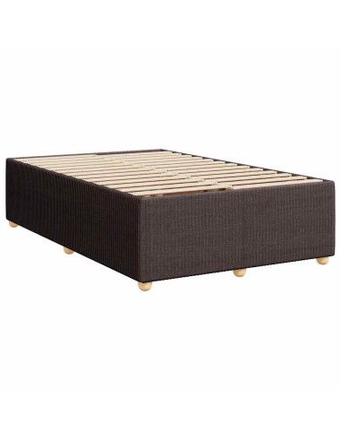 Giroletto a Molle con Materasso Marrone Scuro 120x200cm Tessuto