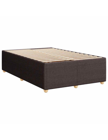 Giroletto a Molle con Materasso Marrone Scuro 120x200cm Tessuto