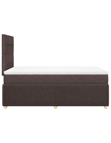 Giroletto a Molle con Materasso Marrone Scuro 120x200cm Tessuto