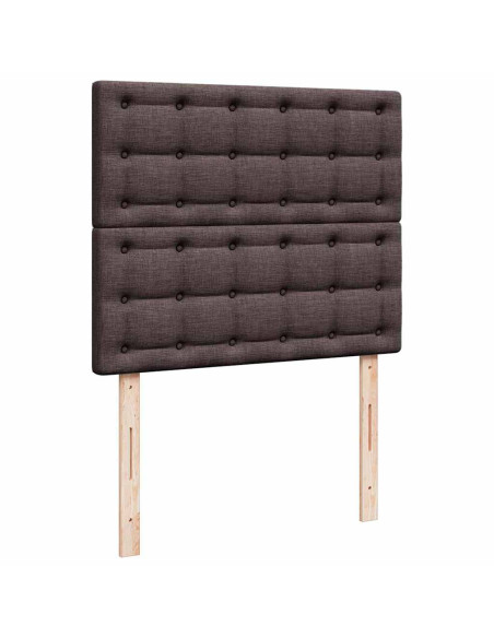 Giroletto a Molle con Materasso Marrone Scuro 120x200cm Tessuto