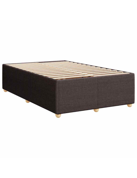 Giroletto a Molle con Materasso Marrone Scuro 120x200cm Tessuto