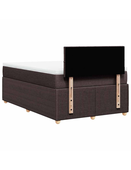Giroletto a Molle con Materasso Marrone Scuro 120x200cm Tessuto