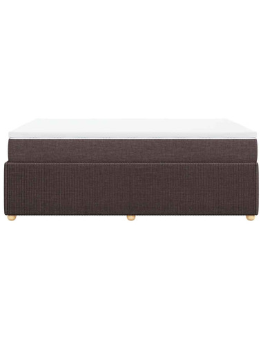 Giroletto a Molle con Materasso Marrone Scuro 120x200cm Tessuto