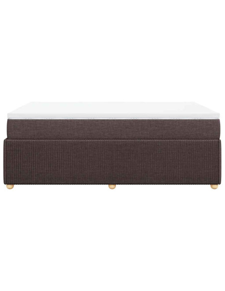 Giroletto a Molle con Materasso Marrone Scuro 120x200cm Tessuto
