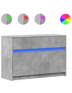 Mobile Porta TV con LED Grigio Cemento 91x34x61 cm Truciolato 2