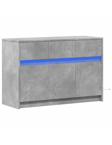Mobile Porta TV con LED Grigio Cemento 91x34x61 cm Truciolato
