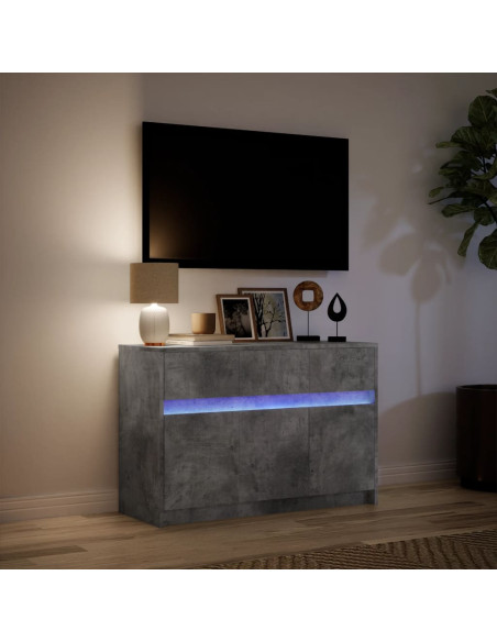 Mobile Porta TV con LED Grigio Cemento 91x34x61 cm Truciolato