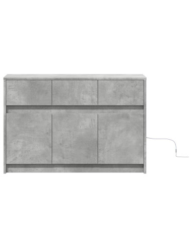 Mobile Porta TV con LED Grigio Cemento 91x34x61 cm Truciolato