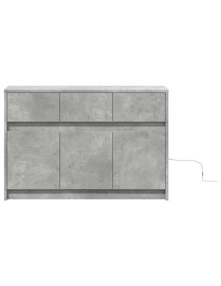 Mobile Porta TV con LED Grigio Cemento 91x34x61 cm Truciolato