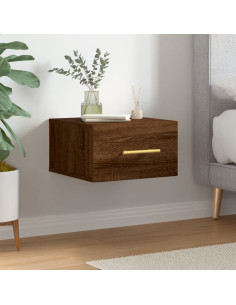 Comodino a Muro Rovere Marrone 35x35x20 cm