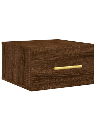 Comodino a Muro Rovere Marrone 35x35x20 cm