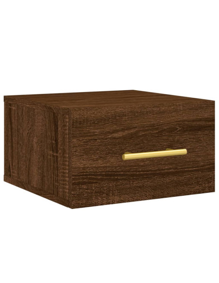 Comodino a Muro Rovere Marrone 35x35x20 cm
