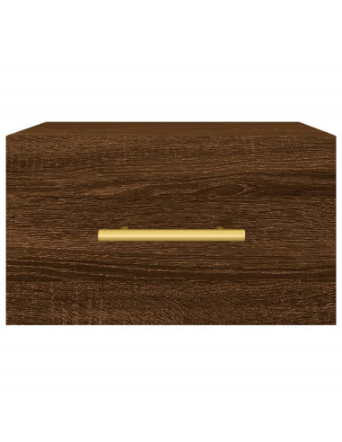 Comodino a Muro Rovere Marrone 35x35x20 cm