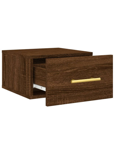 Comodino a Muro Rovere Marrone 35x35x20 cm