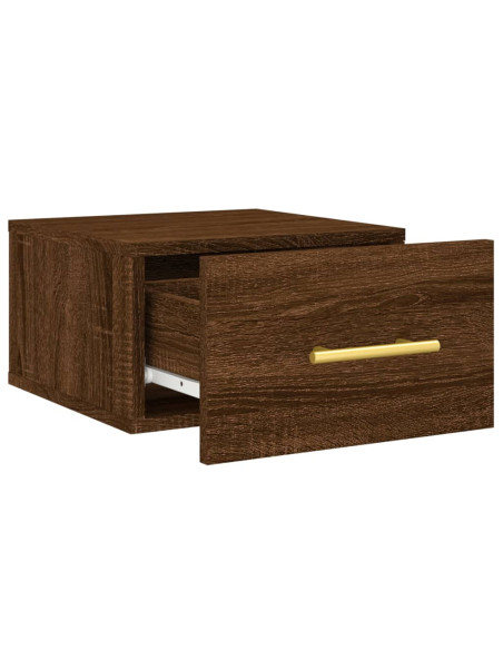 Comodino a Muro Rovere Marrone 35x35x20 cm