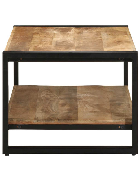 Tavolino da Salotto 90x50x38 cm Legno Massello di Mango Grezzo