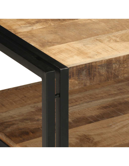 Tavolino da Salotto 90x50x38 cm Legno Massello di Mango Grezzo