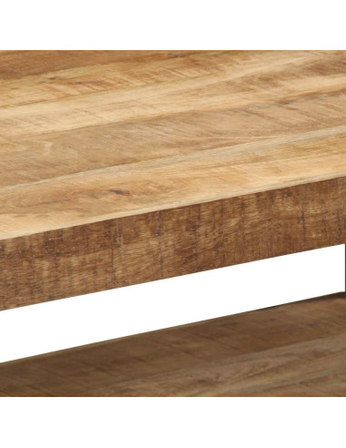 Tavolino da Salotto 90x50x38 cm Legno Massello di Mango Grezzo