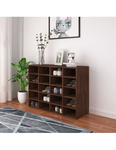 Scarpiera in Legno Multistrato 92x30x67,5 cm Rovere Marrone