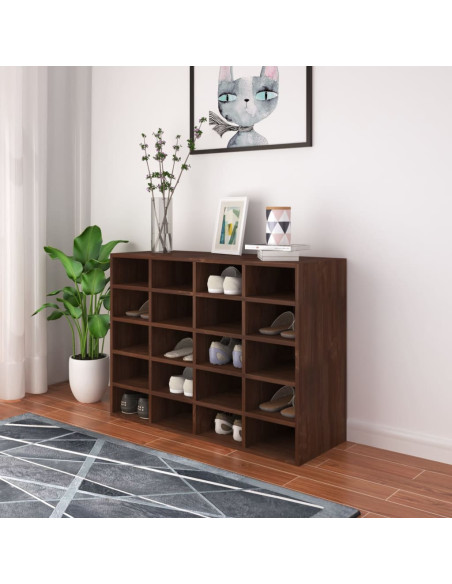 Scarpiera in Legno Multistrato 92x30x67,5 cm Rovere Marrone