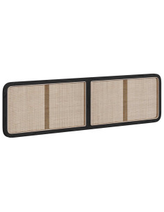 Testiera con testiera Nero 200 x 55 x 3 cm Rattan 2