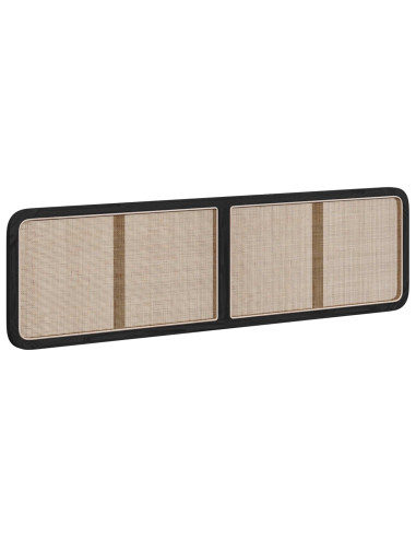Testiera con testiera Nero 200 x 55 x 3 cm Rattan