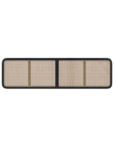 Testiera con testiera Nero 200 x 55 x 3 cm Rattan