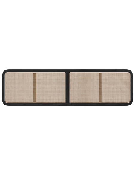 Testiera con testiera Nero 200 x 55 x 3 cm Rattan