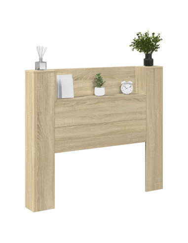 Testata con Mobile e LED Sonoma 120 x 16,5 x 103,5 cm